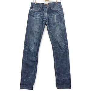 The Unbranded Brand Selvedge Jeans Mens 31x30.75 Blue Button Fly Slim Fit‎ Denim